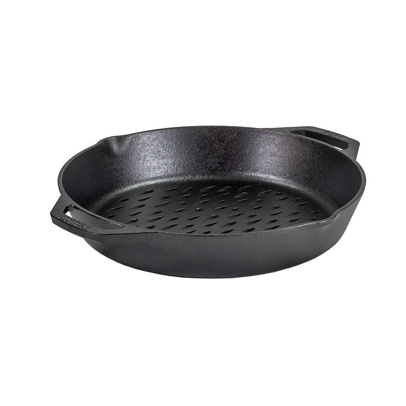 Lodge Heritage 12 Inch Seasoned Cast Iron Dual Handle Grilling Basket
