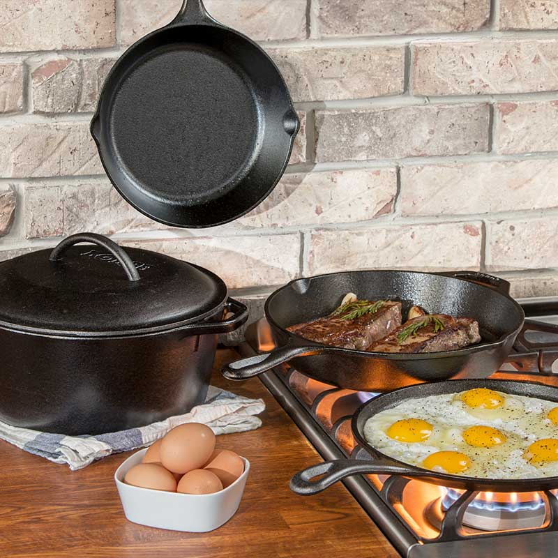 Lodge Heritage Seasoned Cast Iron 5 Piece Set - Image 2