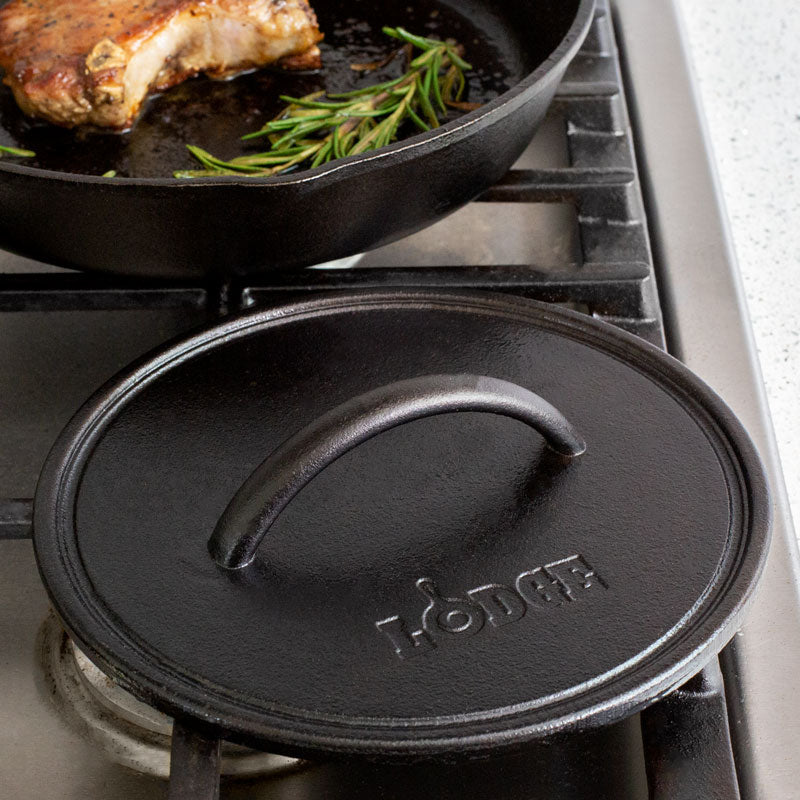Lodge Heritage Seasoned Cast Iron Round Grill Press - Image 3