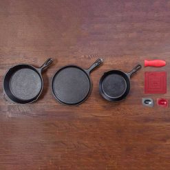 Alternative view of Lodge Heritage Essential Seasoned Cast Iron Skillet Set