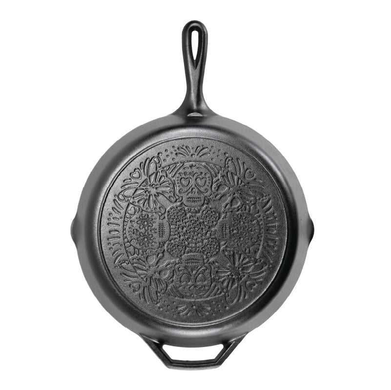 Lodge Heritage 12 Inch Seasoned Cast Iron Butterfly Sugar Skull Skillet - Image 2