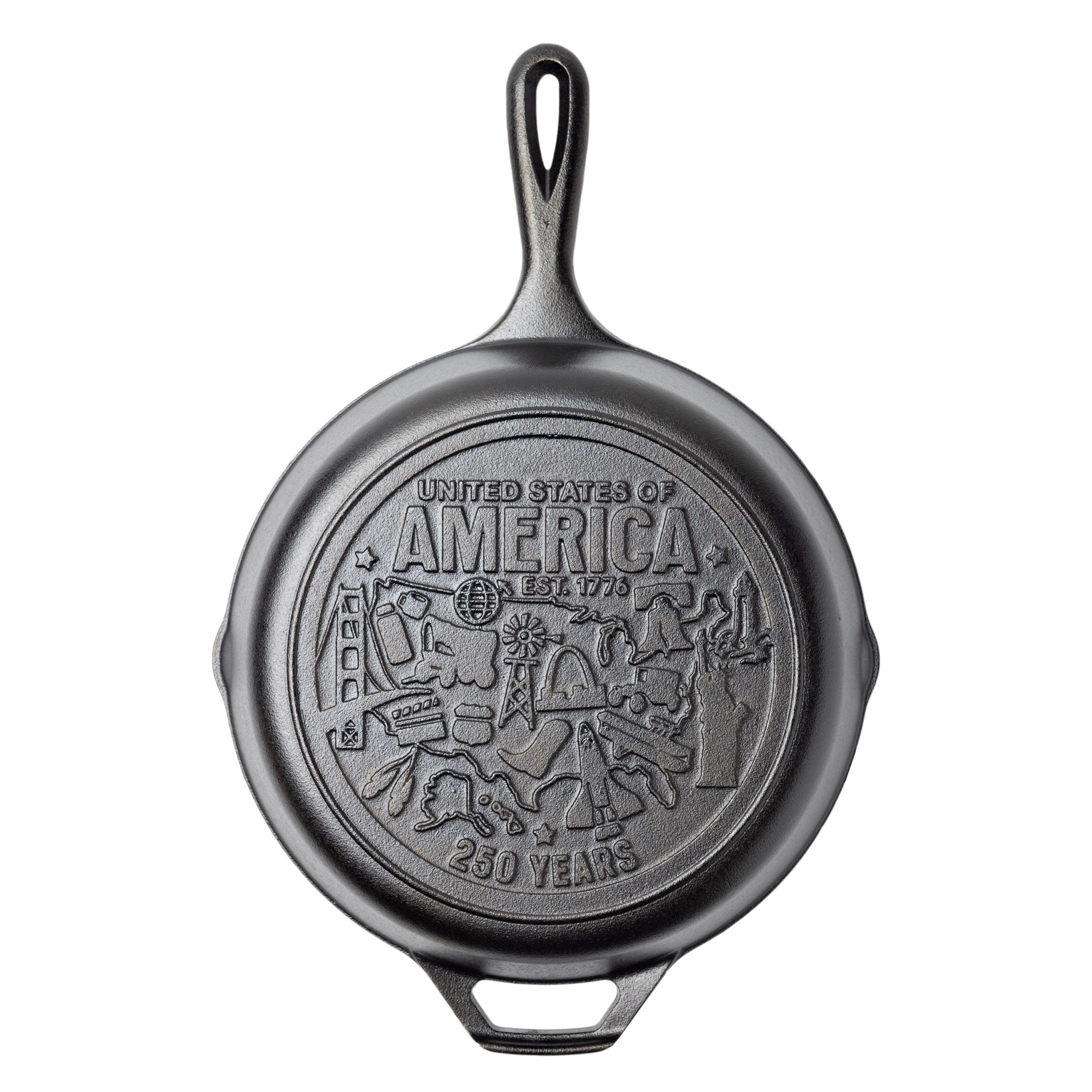 Lodge Heritage Lodge Heritage 10.25 Inch Seasoned Cast Iron Skillet, USA Icons