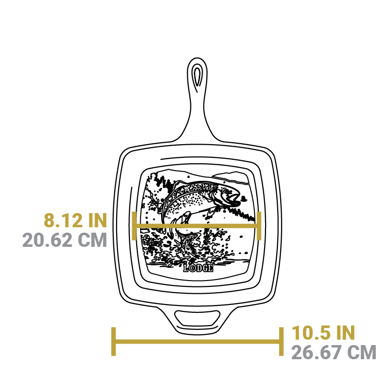Lodge Heritage Wildlife Square Grill Pan with Fish - Image 7