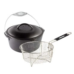 Lodge Heritage Seasoned Cast Iron Dutch Oven Frying Set