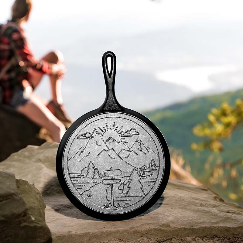 Lodge Heritage Wanderlust 10.5 Inch Cast Iron Mountain Griddle