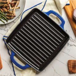 Alternative view of Lodge Heritage USA Enamel 11 Inch Enameled Cast Iron Grill Pan
