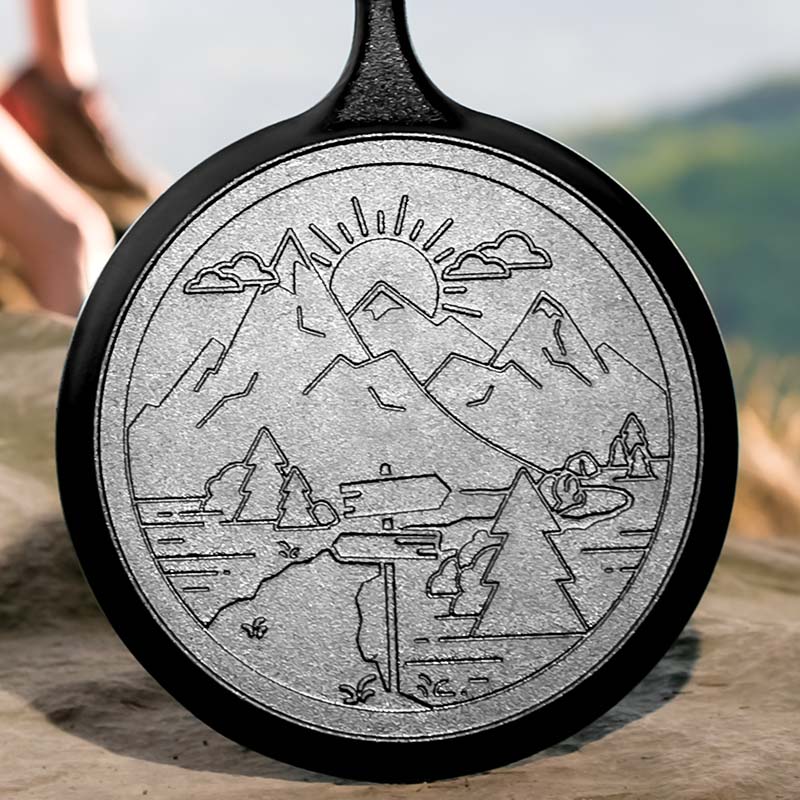 Lodge Heritage Wanderlust 10.5 Inch Cast Iron Mountain Griddle - Image 4